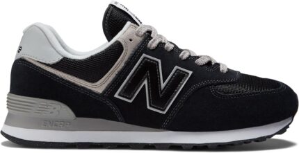 New Balance Men's 574 Core Sneaker, Black/White, 10.5 Wide